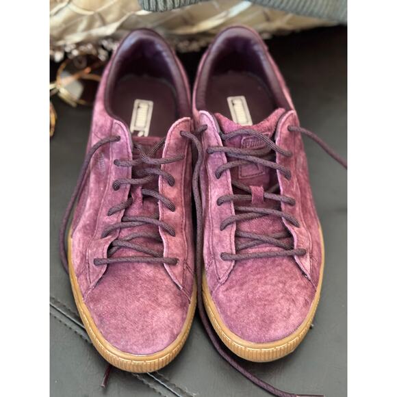 Puma Basket Suede Winetasting Sneakers Plum Burgundy Size 7 - Picture 2 of 6